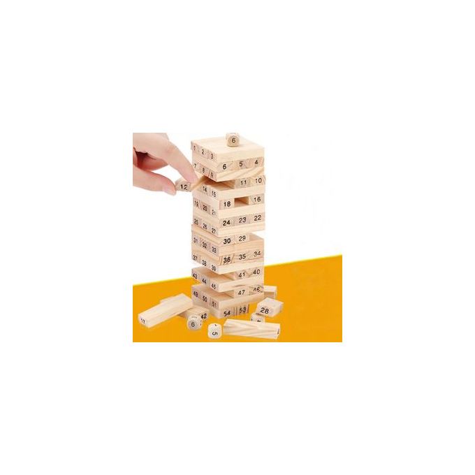 Jenga wooden game with 48 pieces blocks